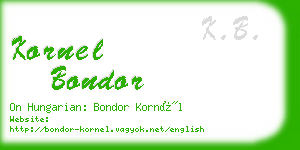 kornel bondor business card
